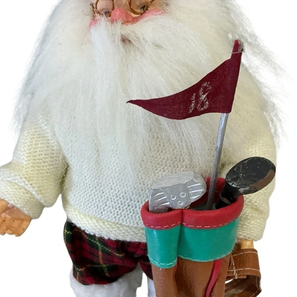 Homestead Golfing Santa Figure Golf Clubs Home Holiday Christmas Decor 11 In New